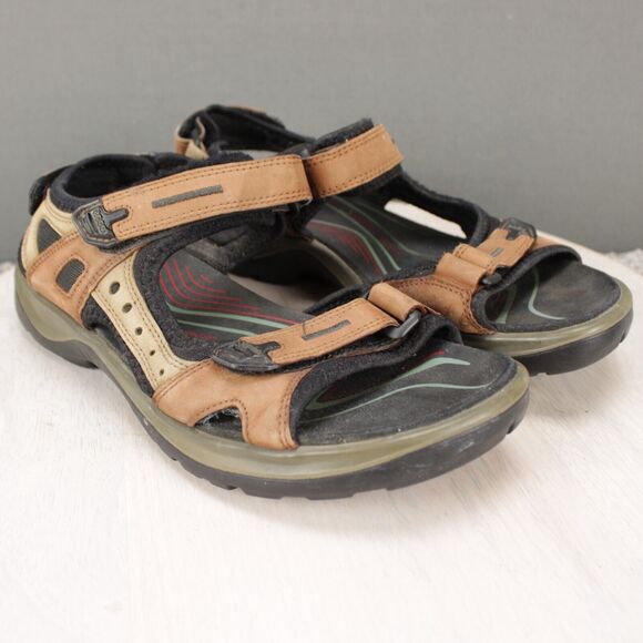 Ecco Offroad Hiking Sandals Mens 39 US 6 Brown Tan Leather Adjustable - Picture 2 of 9